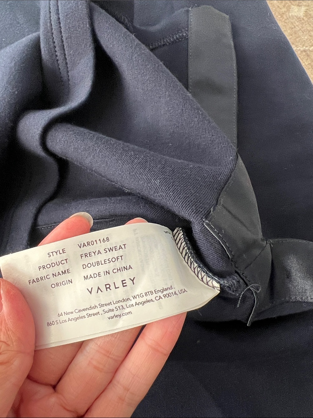 Varley Freya Blue (Sky Captain) Cowl Neck Sweater with Drawstring - Size S $148 - Picture 9 of 11